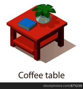 Coffee table icon. Isometric illustration of coffee table vector icon for web.. Coffee table icon, isometric style.