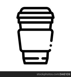 Coffee Tea Drink Cup Package Packaging Vector Icon Thin Line. Carton Open And Closed Packaging Concept Linear Pictogram. Parcel, Box Shipping Equipment Black And White Contour Illustration. Coffee Tea Drink Cup Package Packaging Vector Icon