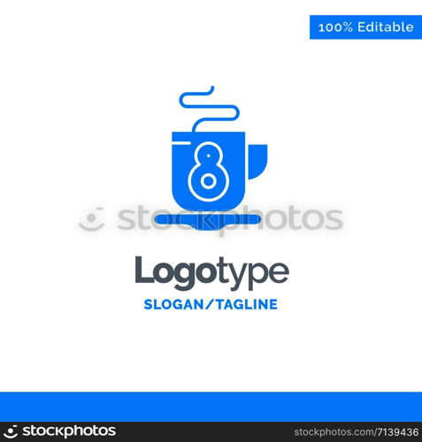 Coffee, Tea, Hot Blue Business Logo Template