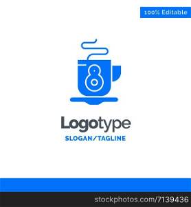 Coffee, Tea, Hot Blue Business Logo Template