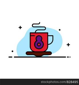 Coffee, Tea, Hot Business Logo Template. Flat Color