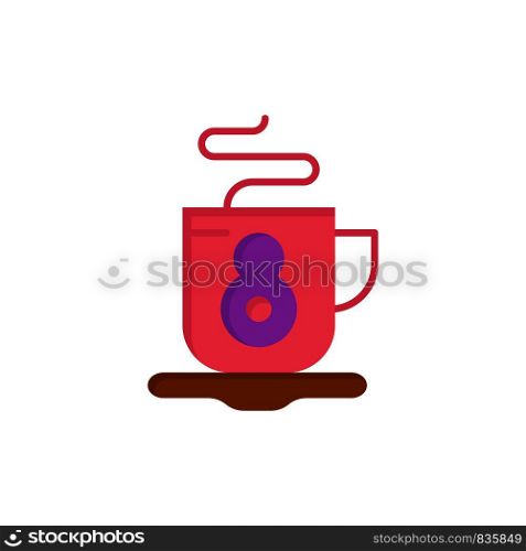 Coffee, Tea, Hot Flat Color Icon. Vector icon banner Template