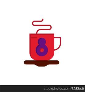 Coffee, Tea, Hot Flat Color Icon. Vector icon banner Template
