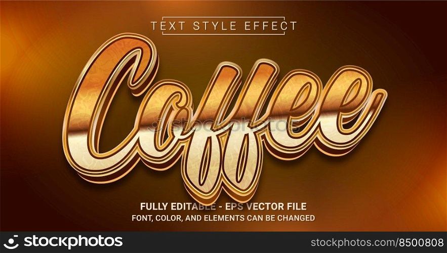 Coffee Text Style Effect. Editable Graphic Text Template.