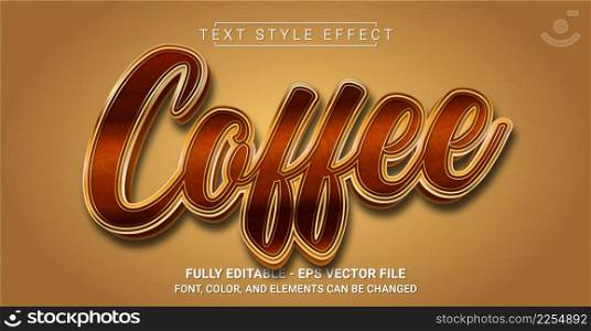 Coffee Text Style Effect. Graphic Design Element.