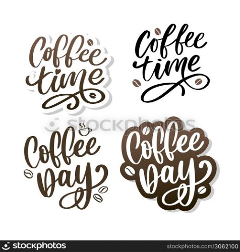 Coffee time Hipster Vintage Stylized Lettering. Vector. Coffee time Hipster Vintage Stylized Lettering. Vector Illustration