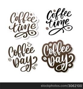 Coffee time Hipster Vintage Stylized Lettering. Vector. Coffee time Hipster Vintage Stylized Lettering. Vector Illustration