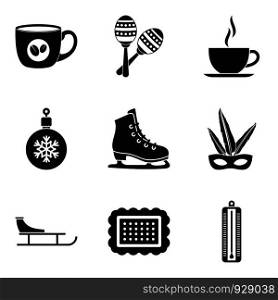 Coffee time icon set. Simple set of 9 coffee time vector icons for web design isolated on white background. Coffee time icon set, simple style