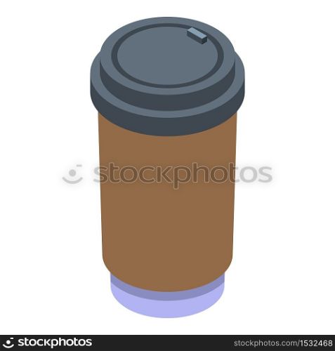 Coffee to go cup icon. Isometric of coffee to go cup vector icon for web design isolated on white background. Coffee to go cup icon, isometric style