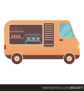 Coffee truck icon cartoon vector. Street market. Park food. Coffee truck icon cartoon vector. Street market