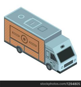 Coffee truck icon. Isometric of coffee truck vector icon for web design isolated on white background. Coffee truck icon, isometric style