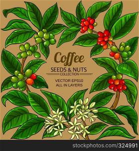 coffee vector frame on color background. coffee vector frame