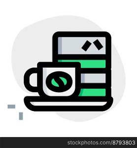 Coffee with cake light vector icon