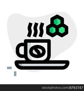 Coffee with honey line vector icon