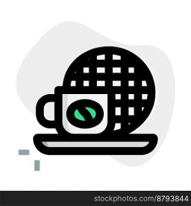Coffee with stroopwafel light vector icon