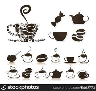 Coffee7. Set of icons on a coffee theme. A vector illustration