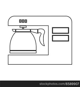 Coffeemaker, coffee machine black icon .