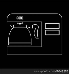 Coffeemaker, coffee machine white icon .