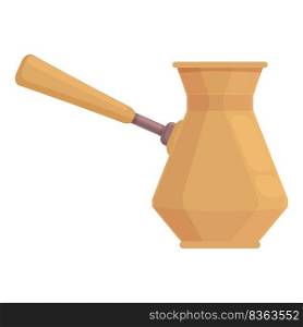 Coffeeshop pot icon cartoon vector. Turkish cezve. Arab bag steam. Coffeeshop pot icon cartoon vector. Turkish cezve