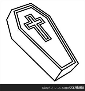 Coffin Icon, Coffin Design Vector Art Illustration