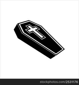 Coffin Icon, Coffin Design Vector Art Illustration