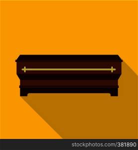 Coffin icon. Flat illustration of coffin vector icon for web. Coffin icon, flat style