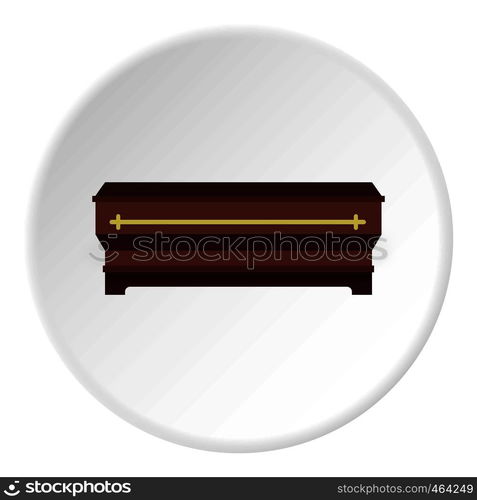 Coffin icon in flat circle isolated vector illustration for web. Coffin icon circle