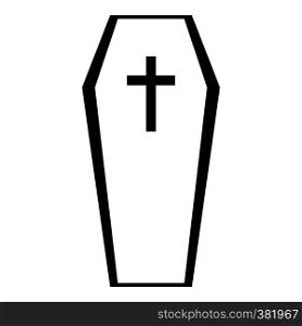 Coffin icon. Simple illustration of coffin vector icon for web. Coffin icon, simple style