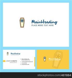Coffin Logo design with Tagline & Front and Back Busienss Card Template. Vector Creative Design
