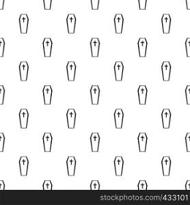 Coffin pattern seamless in simple style vector illustration. Coffin pattern vector