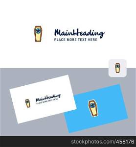 Coffin vector logotype with business card template. Elegant corporate identity. - Vector