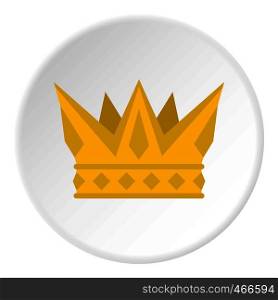 Cog crown icon in flat circle isolated on white background vector illustration for web. Cog crown icon circle