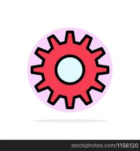 Cog, Gear, Setting Abstract Circle Background Flat color Icon