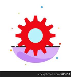 Cog, Gear, Setting Abstract Flat Color Icon Template