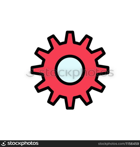 Cog, Gear, Setting Flat Color Icon. Vector icon banner Template