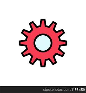 Cog, Gear, Setting Flat Color Icon. Vector icon banner Template