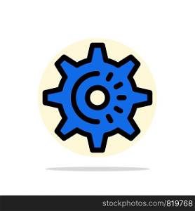 Cog, Gear, Setting, Idea Abstract Circle Background Flat color Icon