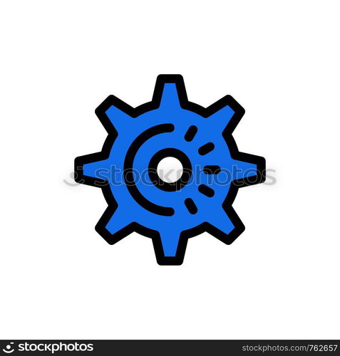 Cog, Gear, Setting, Idea Flat Color Icon. Vector icon banner Template