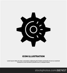 Cog, Gear, Setting, Idea solid Glyph Icon vector