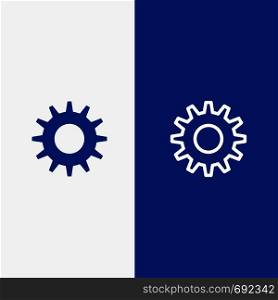 Cog, Gear, Setting Line and Glyph Solid icon Blue banner Line and Glyph Solid icon Blue banner