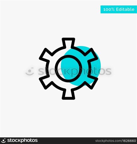 Cog, Gear, Setting turquoise highlight circle point Vector icon