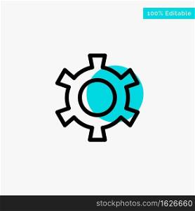 Cog, Gear, Setting turquoise highlight circle point Vector icon