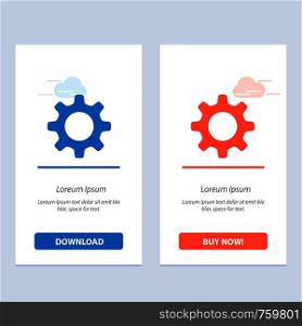 Cog, Setting, Gear Blue and Red Download and Buy Now web Widget Card Template