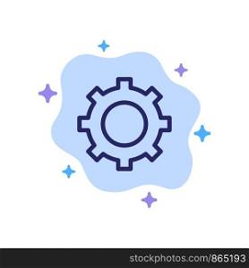 Cog, Setting, Gear Blue Icon on Abstract Cloud Background