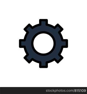 Cog, Setting, Gear Flat Color Icon. Vector icon banner Template