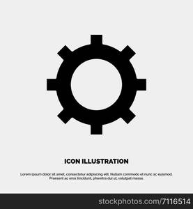 Cog, Setting, Gear solid Glyph Icon vector