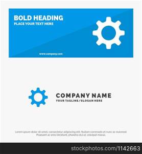 Cog, Setting, Gear SOlid Icon Website Banner and Business Logo Template