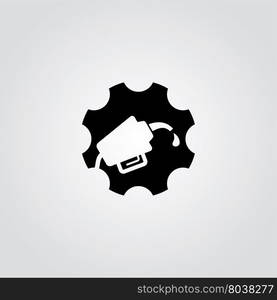 cog setting service logo art theme. cog setting service logo art theme vector illustration