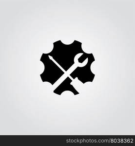 cog setting service logo art theme. cog setting service logo art theme vector illustration