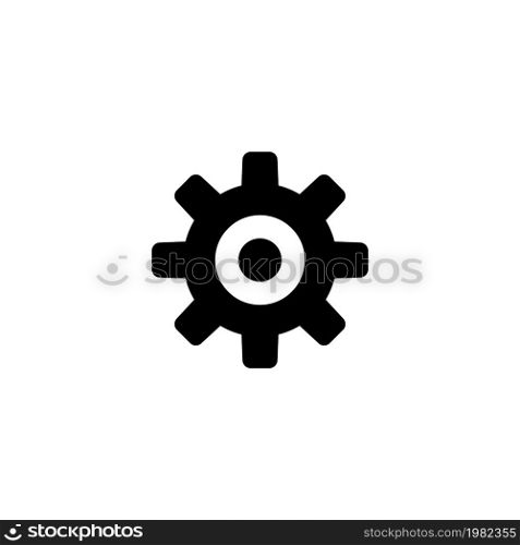 Cog Settings. Flat Vector Icon. Simple black symbol on white background. Cog Settings Flat Vector Icon